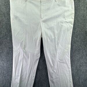Lauren Ralph Lauren 18W White Cotton Stretch Pants Women Adult Ladies Straight